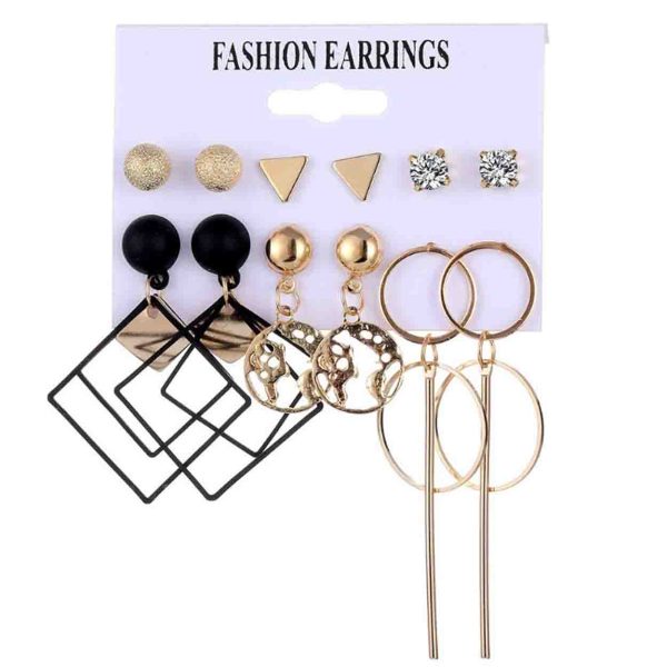 A gift containing three pairs of artificial earrings in different designs